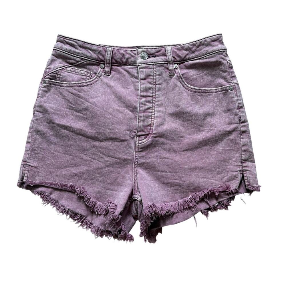 We The Free Light Lilac Distressed Denim Shorts Size 29